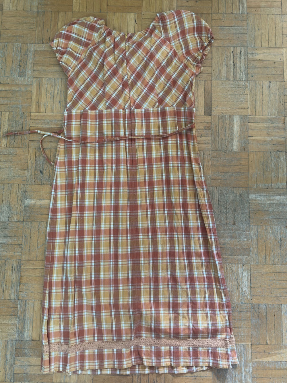 Orange plaid maxi dress - Picture 2 of 3